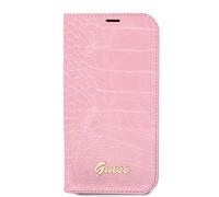 GUESS PU Bookcase Convient pour iPhone 14 Pro étui - Rose Croco