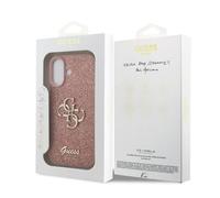 Guess PU Fixed Glitter Big 4G Metal Logo Case for iPhone 17 6.3"" Pink - GUHCP17SHG4SGP