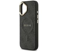 Guess PU Leather 4G Gold Frame Case with MagSafe for iPhone 17 6.3"" Black - GUHMP17SP4MSEGCK