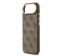 CG MOBILE Guess 4G PU Classic Logo Compatible avec MagSafe Coque pour iPhone 17 Air (Marron)