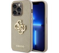 Guess PU Perfected 4G Glitter Métal Logo Case pour iPhone 15 Pro Max Gold
