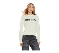 Guess - Pull à logo Intarsia - Femme - Pulls - Blanc - Taille: 42 FR