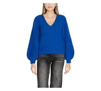 Guess - Pull en maille col en V - Femme - Pulls - Bleu - Taille: 42 FR