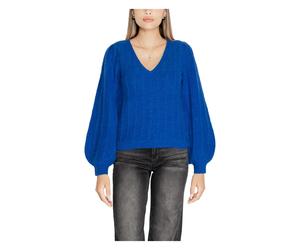 Guess - Pull en maille col en V - Femme - Pulls - Bleu - Taille: 42 FR