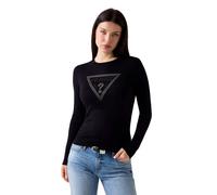 Guess - Katie Triangle Logo Sweater - Femme - Pulls - Noir - Taille: 40 FR
