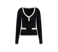 GUESS Pull-over 'LAUREL' noir / blanc, Taille S
