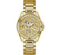 Guess Queen Montre Femme Multifonction Acier Doré Et Strass Gw0464l2 Doré
