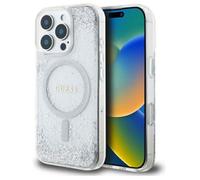 Guess Resin Gradient Glitter Hardcase with MagSafe for iPhone 16 Pro 6.3"" Silver - GUHMP16LRGRGES