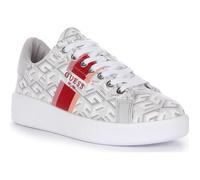 Guess Reyhana Baskets à lacets G Cube Logo imprimé en simili-cuir pour femmes en pierre (Pierre, 40)