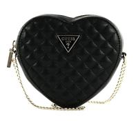 GUESS Rianee Quilt Heart Bag, soirée, Sac à bandoulière Femmes, Noir, Einheitsgröße