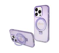 Guess Ring Stand Script Glitter Pour Magsafe Violet - iPhone 14 Pro