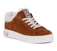 Guess Rivet Baskets en daim à lacets pour femmes en tan (Tan, 38) 40