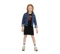 Guess Robe à Manches 3/4 en Coton Bio avec Logo Triangle pour Fille Taille Unique, Noir Profond, 8 Ans