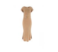 Guess - Robe Midi en mélange de viscose - Femme - Robes - Beige - Taille: 40 FR
