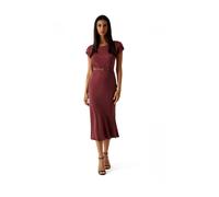 Guess - Robe Midi en mélange de viscose - Femme - Robes - Rouge - Taille: 40 FR