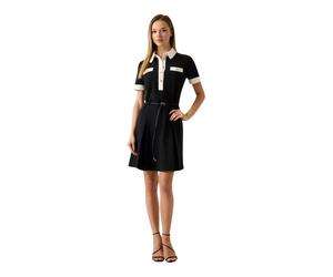 Guess - Robe Polo Flare SS Claudie - Femme - Robes - Noir - Taille: 42 FR
