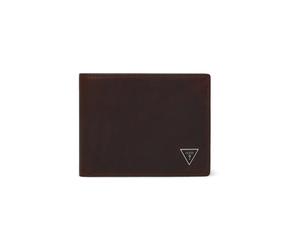 Guess - Roma Genuine Leather Wallet - Homme - Accessoires - Brun - Taille: ONE Size