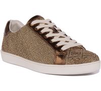 GUESS Rosalia Strass Jeans Baskets Beige Femmes UK 3 - 8