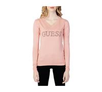 Guess - Rose Col en V Tricot Automne/Hiver Imprimé - Femme - Pulls - Rose - Taille: 36 FR