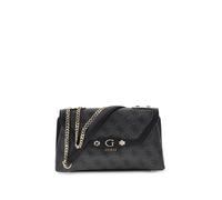 GUESS sac à épaule bandoulière Lindsey Convertible Xbody Flap Coal Logo gris foncé