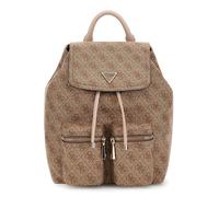 GUESS Sac à dos de loisirs beige taupe pour femme - Manhattan II Flap Backpack Latte Logo 326363