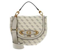 GUESS Sac à épaule bandoulière beige gris pour femme - Izzy Flap Saddle Bag Dove Logo 239007
