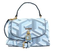 GUESS Sac à épaule bandoulière bleu clair noir pour femme - Montreal Mini Crossbody Flap Ice Blue Logo 214461