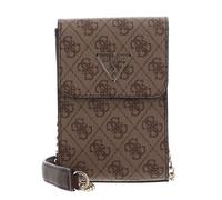 GUESS Sac à épaule bandoulière brun clair marron pour femme - Noelle Flap Chit Chat Phone Bag Latte Logo / Brown 241424