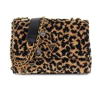 GUESS Sac à épaule bandoulière brun clair noir pour femme - Giully II 2 Compartment Convertible Flap Leopard 326831
