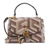 GUESS Sac à épaule bandoulière brun clair noir pour femme - Montreal Mini Crossbody Flap Taupe Logo 214460