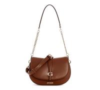 Guess Sac à bandoulière Carrie à rabat magnétique solide Cognac
