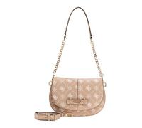 GUESS sac à épaule bandoulière Carrie Logo Flap Shoulder Bag Biscotti Logo marron clair