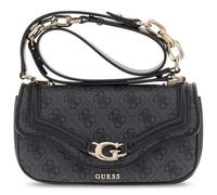GUESS sac à épaule bandoulière Dea Crossbody Flap Coal Logo gris foncé