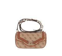 GUESS sac à épaule bandoulière Dea Crossbody Flap Latte Logo marron clair
