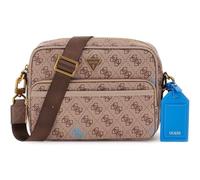 GUESS sac à épaule bandoulière Milano Crossbody Double Zip Bag Beige/Blue marron clair