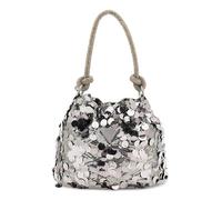 GUESS sac à épaule bandoulière sac à main Holiday Shine Top Handle Pouch Pewter anthracite