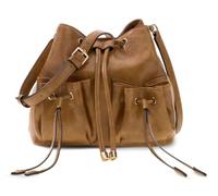 GUESS sac à épaule bandoulière Theodora Drawstring Bucket Cognac marron clair
