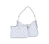 GUESS Sac à épaule blanc brun clair pour femme - Eco Brenton Hobo White Logo 217557
