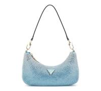 GUESS Sac à épaule bleu clair argenté pour femme - Zalina Mini Top Zip Shoulder Bag Powder Blue 302641