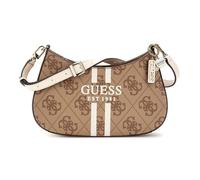 GUESS Sac à épaule brun clair marron pour femme - Noelle II Top Zip Shoulder Bag Latte Logo 314433