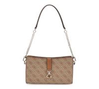 GUESS Sac à épaule brun clair marron pour femme - Zamira Top Zip Shoulder Bag Latte Logo 300441