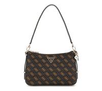 GUESS Sac à épaule brun clair noir pour femme - Eco Erica Top Zip Shoulder Bag Coal Logo 295251