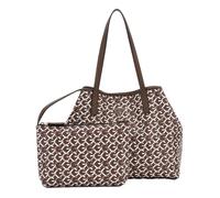 GUESS Sac à épaule brun foncé taupe pour femme Vikky II Tote Bag Brown Multi Logo 273226
