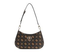 GUESS sac à épaule Emelie Logo Top Zip Shoulder Bag Espresso Logo marron foncé