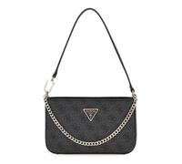 GUESS Sac à épaule gris foncé noir pour femme - Noelle II Mini Top Zip Shoulder Bag Coal Logo 310899