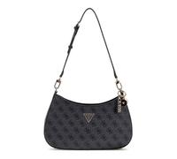 GUESS Sac à épaule gris foncé noir pour femme - Noelle II Top Zipper Shoulder Bag Coal Logo 312855