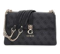 GUESS Sac à épaule gris foncé noir pour femme - Zamira Convertible Xbody Flap Bag Coal Logo 300594