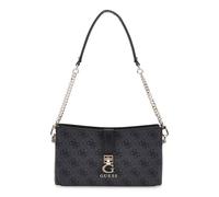GUESS Sac à épaule gris foncé noir pour femme - Zamira Top Zip Shoulder Bag Coal Logo 302646