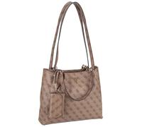 GUESS sac à épaule Lorella Logo Girlfriend Tote Latte Logo marron clair