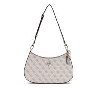 GUESS sac à épaule Noelle II Top Zipper Shoulder Bag Dark Taupe Logo blanc